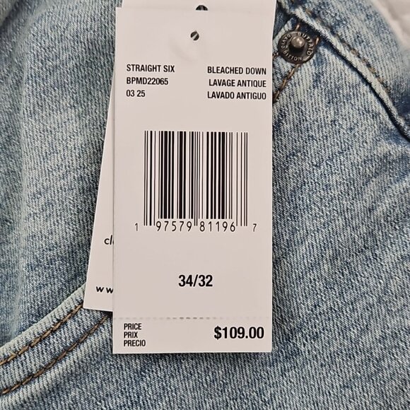 Buffalo David Bitton Straight Six Jeans Men's 34x30 Light Wash NWT Stretch NEW - Picture 10 of 16